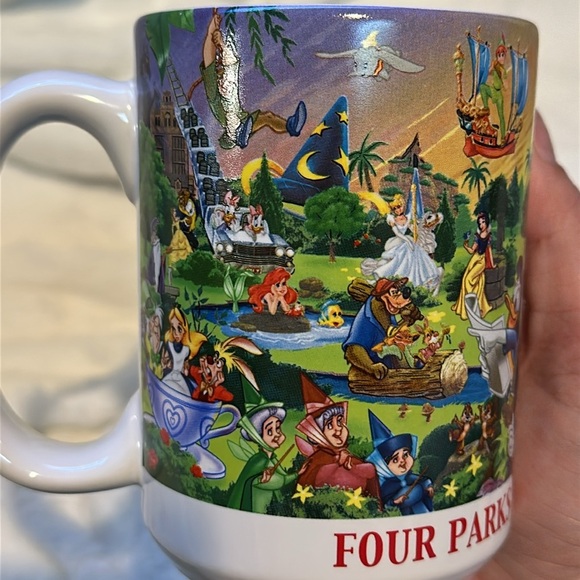 VTG Walt Disney World 4 Parks One World Coffee Tea Cup Mug Mickey Donald Pluto - Picture 6 of 10